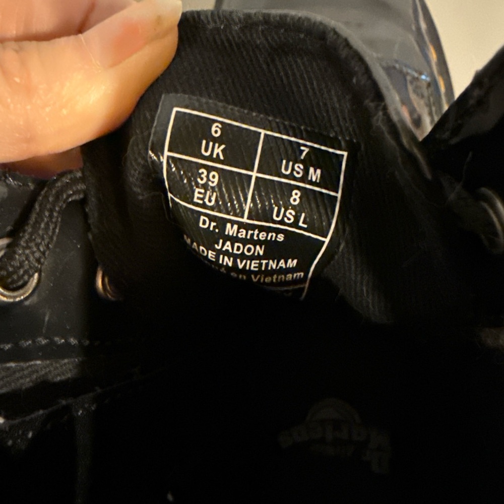 Dr. Martens Black Holographic Lace-Up Platform Boots - Picture 4 of 5